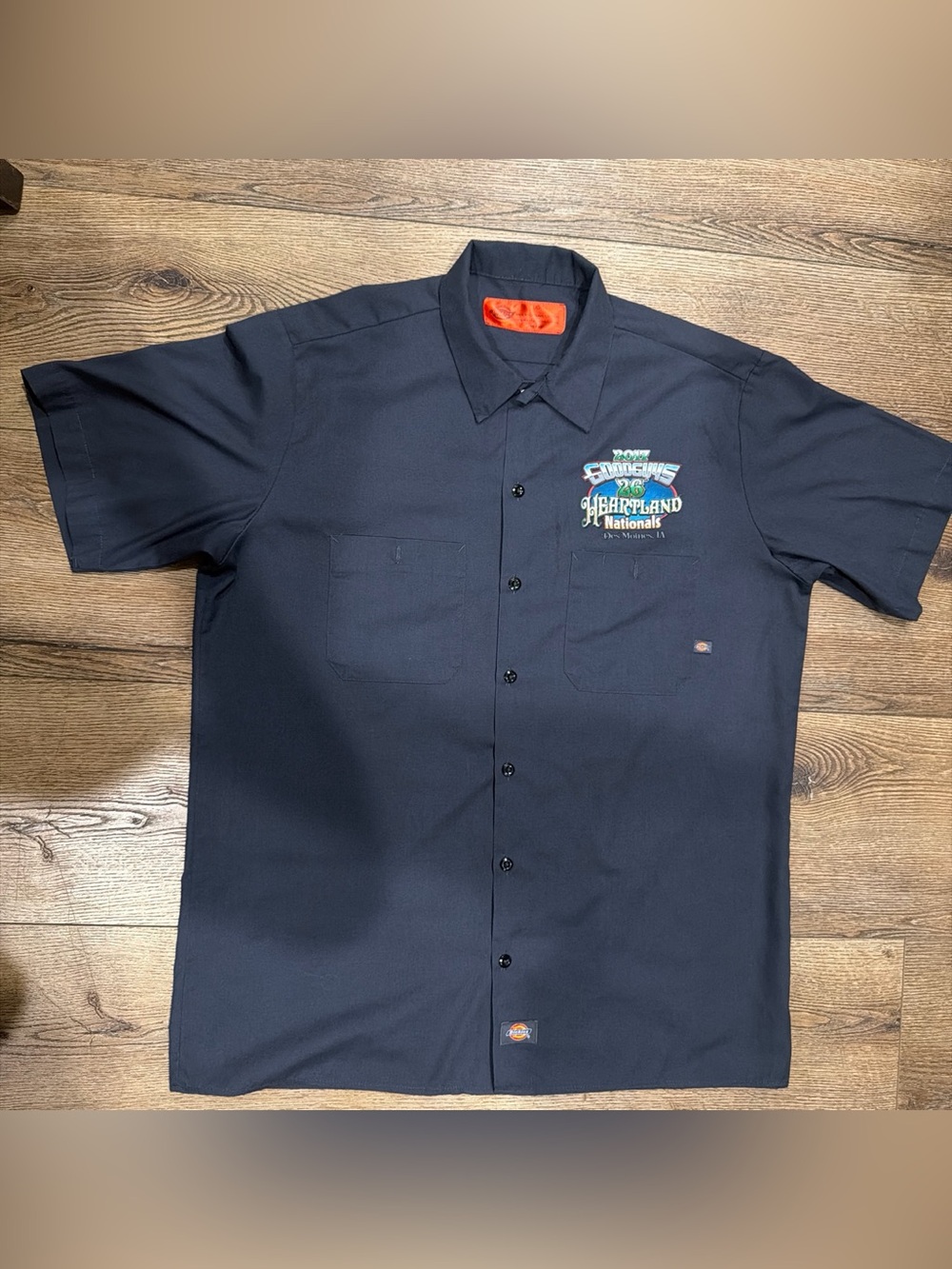 Dickies Navy Short-Sleeve Embroidered Work Shirt